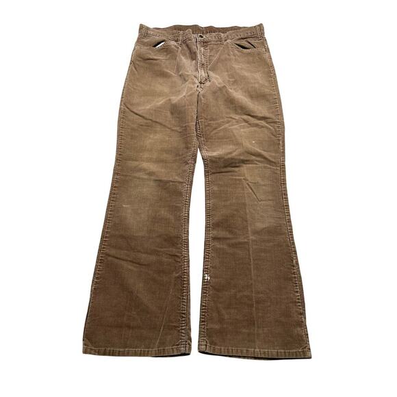 Vintage Levi’s 646 Brown Corduroy Flared Bell Bottoms Pants 35x30 Talon USA 80s